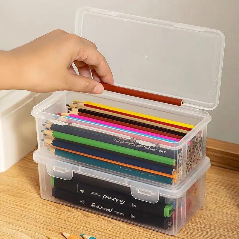 Desktop Organizer: 19 X 9 X 6 Cm Clear Lightweight Plastic - Efficient Sorting Compact Workspace Organizer for School Office Daily Planning Student Gift - Image 1