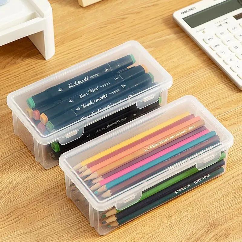 Desktop Organizer: 19 X 9 X 6 Cm Clear Lightweight Plastic - Efficient Sorting Compact Workspace Organizer for School Office Daily Planning Student Gift - Image 3