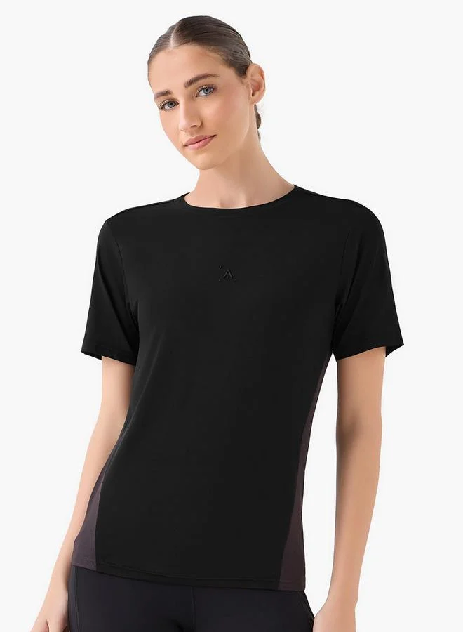 Splash Active Black Women 2 Way Stretch Performance T-shirt for Women | Best Price UAE