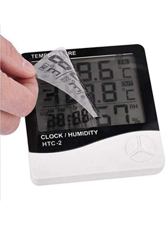 AMM HTC-2 Digital Thermo-Hygrometer with Indoor/Outdoor Temperature Meter, Humidity Display & Clock – Large LCD Screen - Image 3
