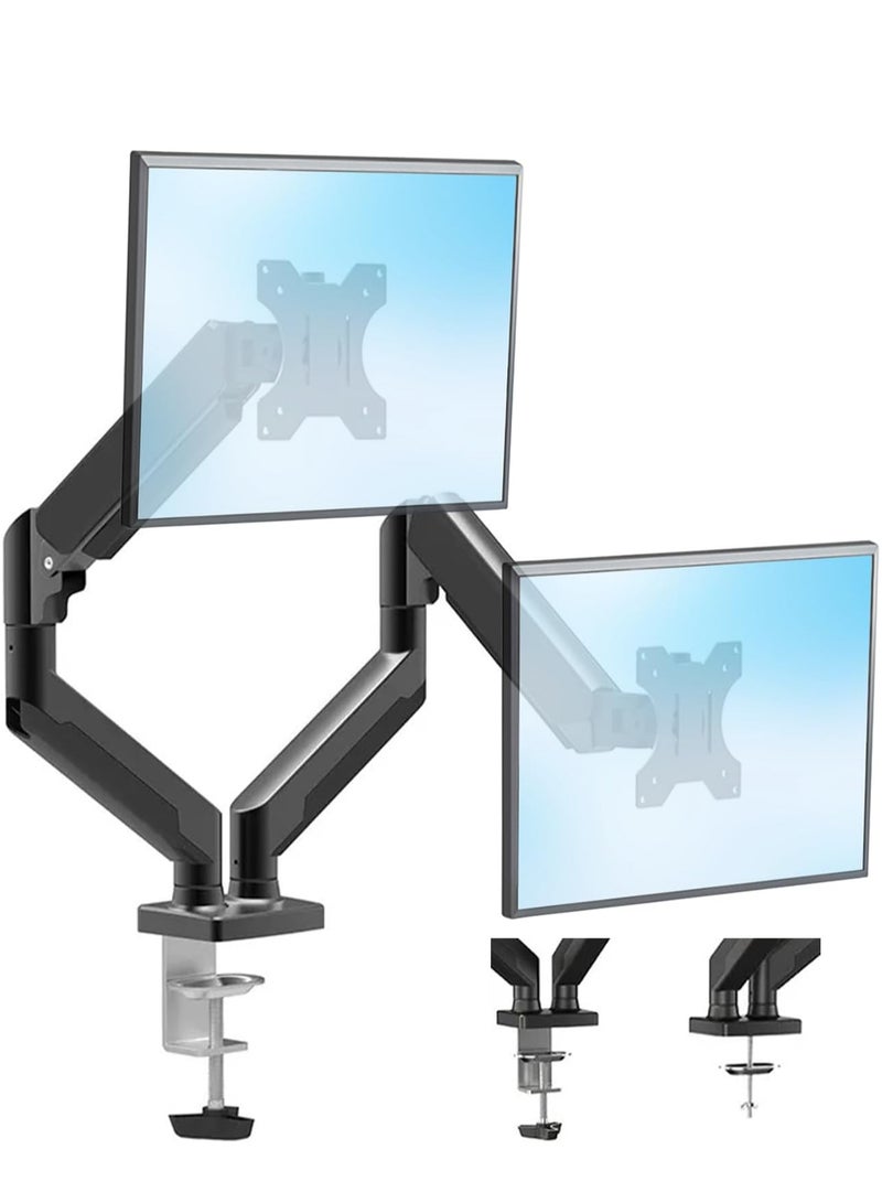 Dual Monitor Stand, Adjustable Gas Spring Monitor Desk Arm, Heavy Duty Monitor Mount, Load Capacity 2-10 KG VESA Monitor Stand, Suitable for 13 to 32 inch Computer Monitor Mount for Home Office - Image 1