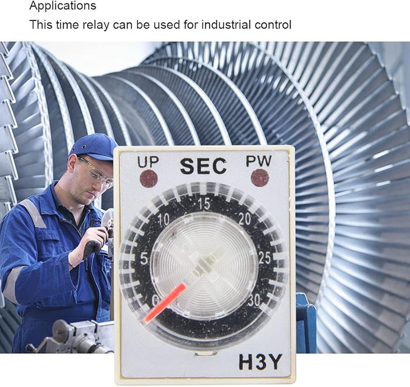H3Y2 24VDC Time Relay Delay Timer Adjustable Transparent Dial 8 Pins Industrial Control 30S - Image 3