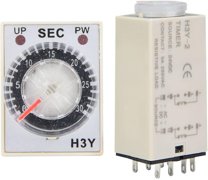 H3Y2 24VDC Time Relay Delay Timer Adjustable Transparent Dial 8 Pins Industrial Control 30S - Image 4