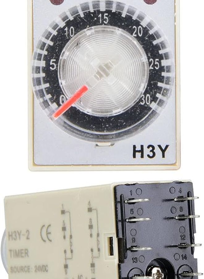 H3Y2 24VDC Time Relay Delay Timer Adjustable Transparent Dial 8 Pins Industrial Control 30S - Image 5