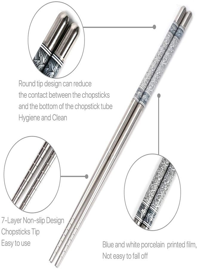 AKRIZA Stainless Steel Round Chopstick Reusable and Lightweight (5 Pair) - Image 4