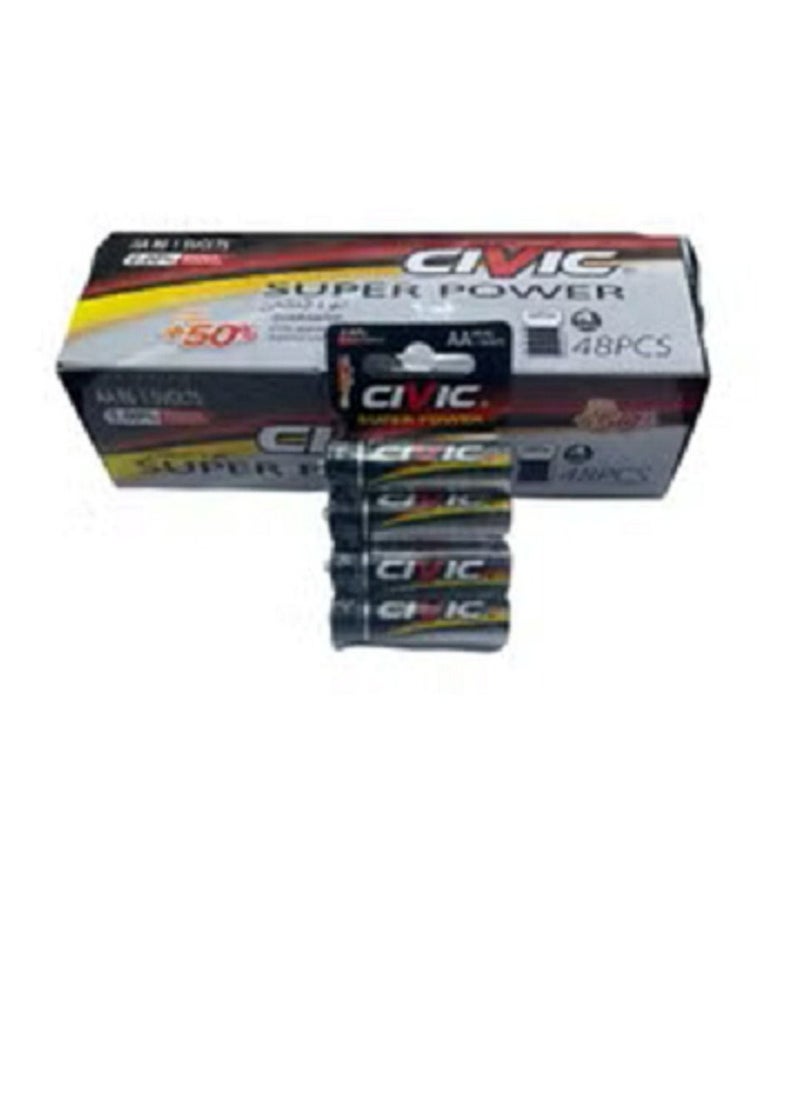 Civic AAA battery set, quantity of 48 pieces(suitable for the receiver remote) 