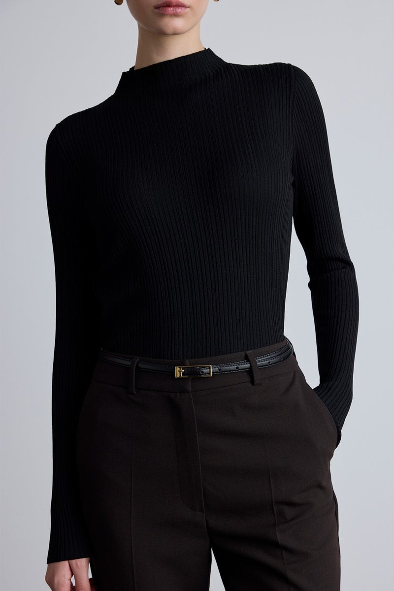 Manuka High Neck Knit Blouse Black  - Image 3