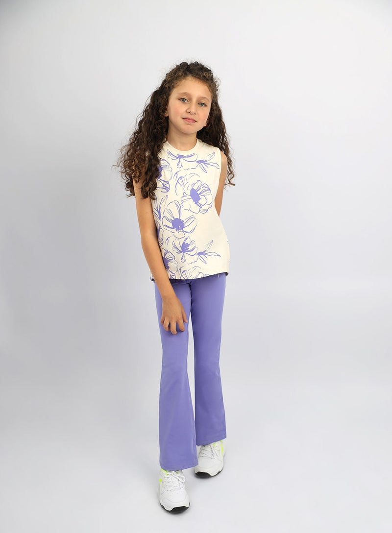 ATUM Girl's Flowery  Tank Top - Image 2