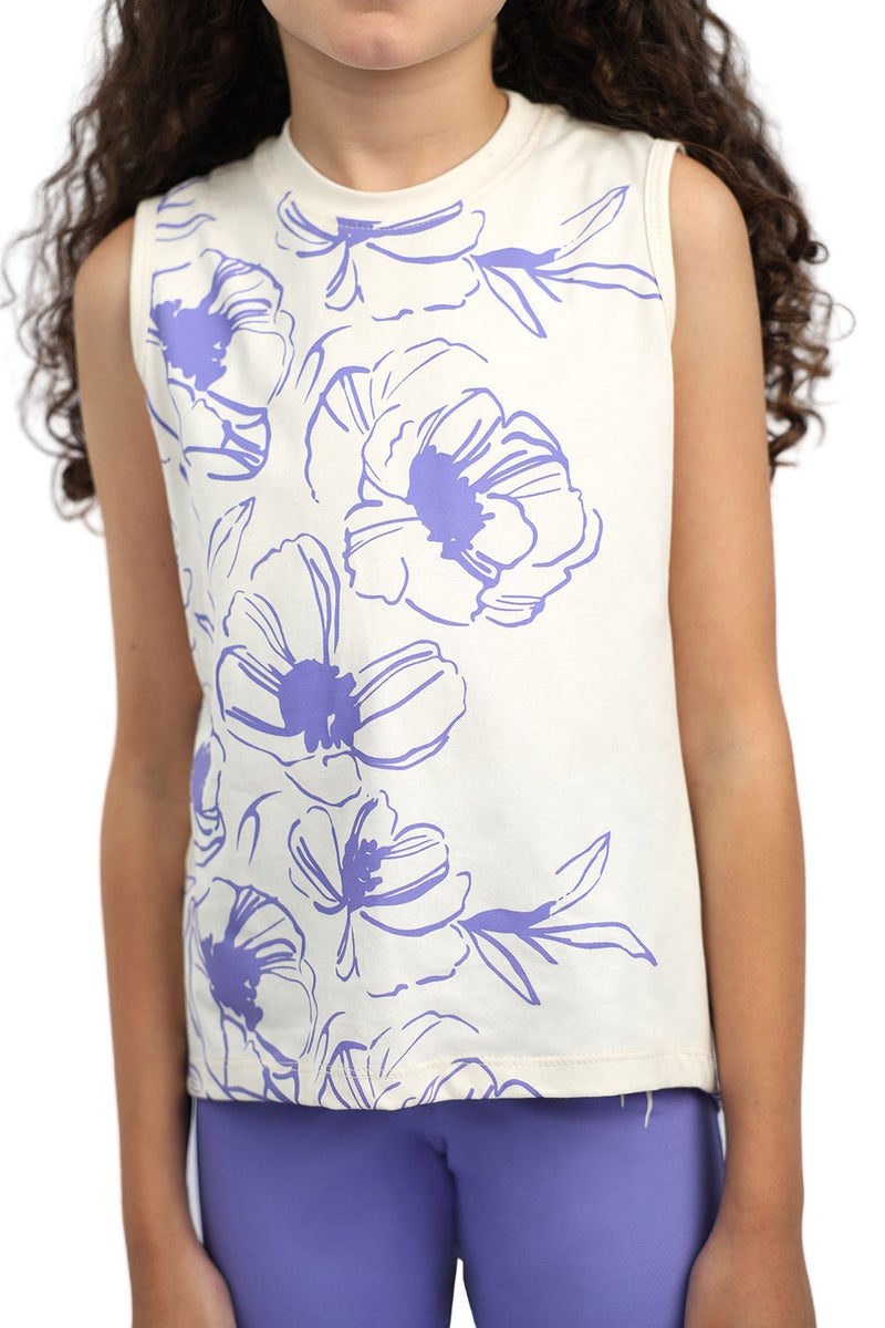 ATUM Girl's Flowery  Tank Top - Image 1