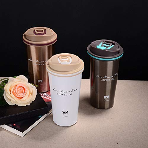 we3 Stainless Steel Tumbler Vacuum Insulated Mug with Spill Proof Lid for Hot & Cold Drinks Perfect for Hiking, Camping & Traveling 500ML. (White) - Image 5