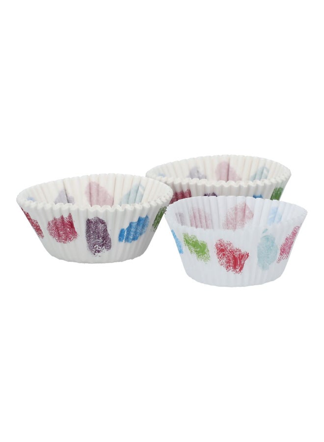 شيف كرافت مجموعة اكواب خبز ورقية بطبعة بصمات الابهام من ، مكونة من 50 قطعة، متعددة الالوان 9.8 x 4.6 x 13.4 سم 21817 - Image 1