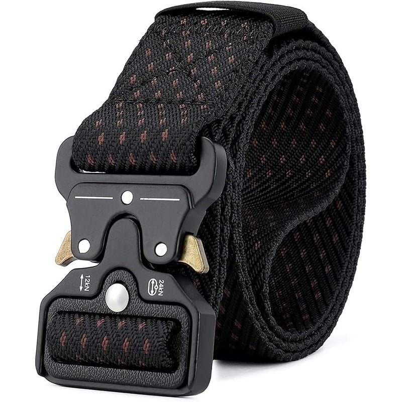 MOZETO Tactical Belts for Men Military Style Work Hiking Riggers Web Gun Belt with Heavy Duty Quick Release Metal Buckle - Image 1