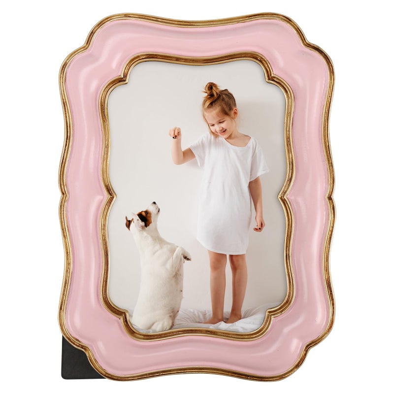 PHAREGE 4x6 Vintage Picture Frame Pink Gold, Ornate Antique Picture Frame for 4 by 6 Photo, Retro Photo Frame for Tabletop Vertical or Horizontal Display, 1 Pack - Image 1