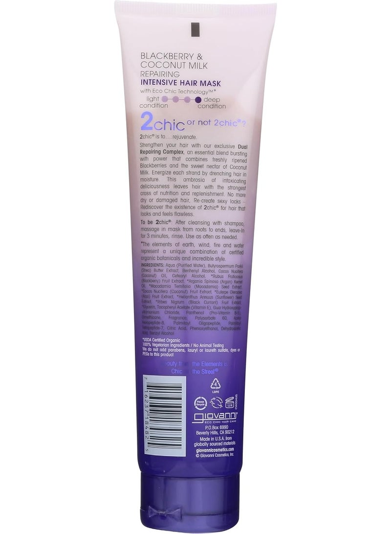 Giovanni 2 Chic Giovanni 2Chic Repairing Intensive Hair Mask, Infused With Blackberry And Coconut Oil, Deep Conditioning Treatment For Damaged Hair 150ml - Image 2