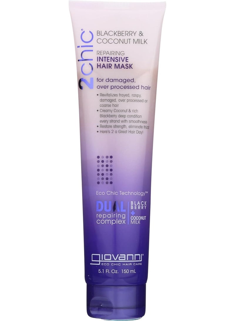 Giovanni 2 Chic Giovanni 2Chic Repairing Intensive Hair Mask, Infused With Blackberry And Coconut Oil, Deep Conditioning Treatment For Damaged Hair 150ml - Image 1