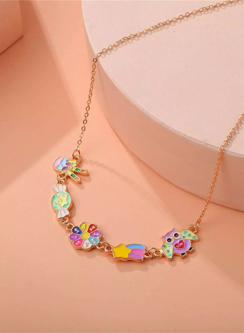 Girls Flower Decor Necklace  - Image 3