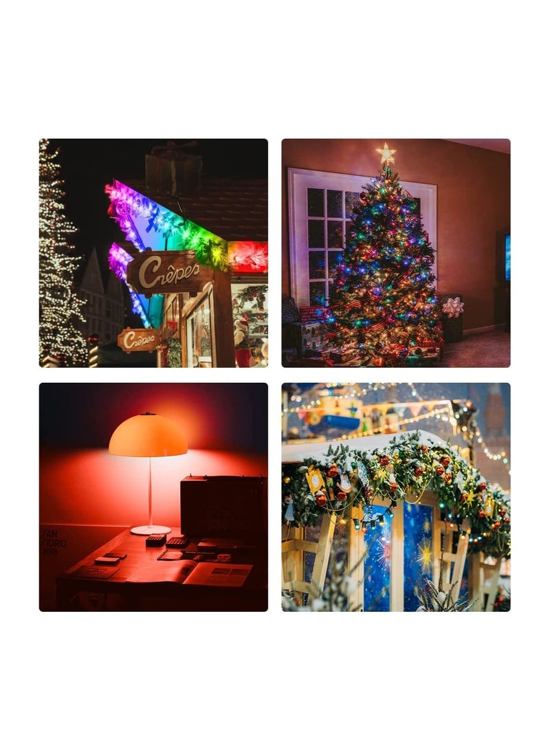 Colored Bulbs 1W E27 Lighting Bulbs 5Pcs Multicolor String Light Bulbs Globe Light Bulb for Outdoor Patio Decor Backyard Cafe Garden Party Festive Outdoor Decoration - Image 3