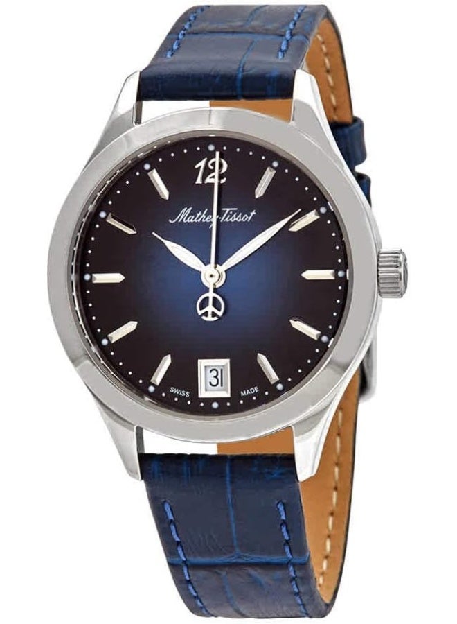Mathey-Tissot ساعة ماتهي-تيسو أوربان كوارتز بقرص أزرق للسيدات D411ABU - Image 1
