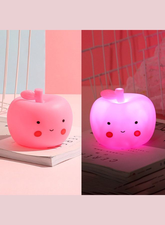 Kids Cartoon LED Night Light Children Bedroom Table Lamp Bedside Moon Star Nightlight Gift Pink Apple - Image 3
