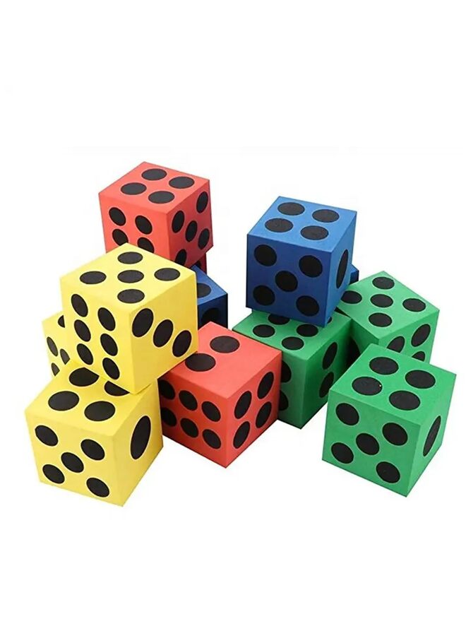 يُسلِّم مجموعة نرد رغوية ملونة مكونة من 4 قطع من النرد الضخم لألعاب الرياضيات والأنشطة الصفية ولوازم الحفلات وجوائز الكرنفال وأداة تعليمية ونرد مكعب للتجمعات العائلية والزوجية - Image 3