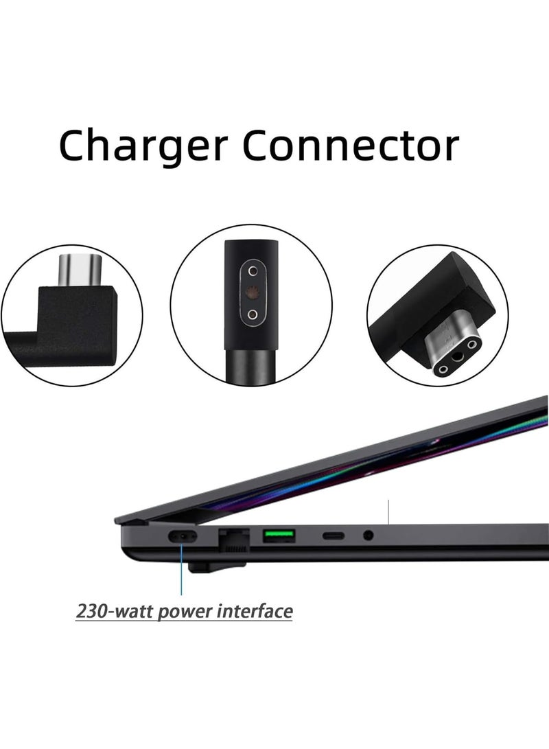 230W Laptop Charger for Razer Blade 14 15 17 Razer Blade Pro 17/4K,19.5V/ 11.8A AC Adapter for Razer Blade RZ09 Series RTX4060 RTX4070 RTX3070 RTX3060 RTX3080 Gaming Laptop Power Cord (3-Prong) - Image 2
