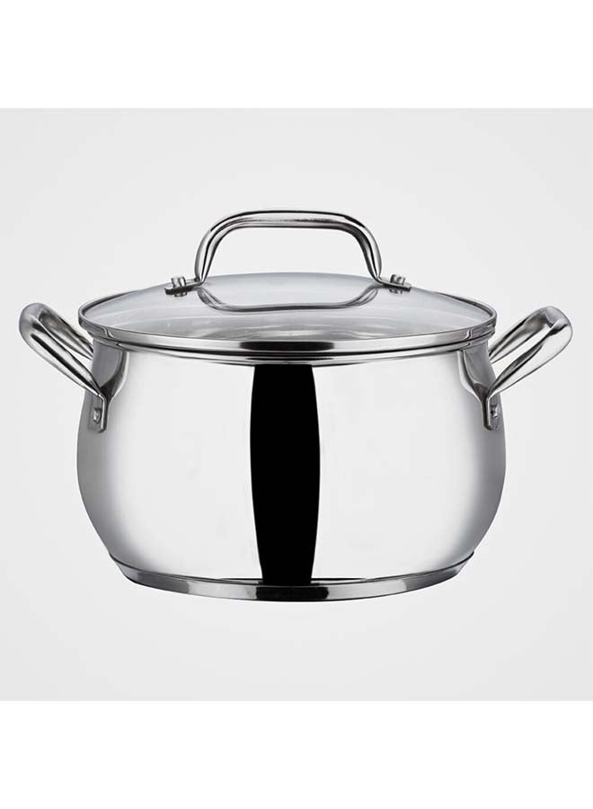 VINOD Vinod Almaty Stainless Steel Casserole with Glass Lid 2.9 litre, 18 cm | 2.6mm Thick Base |Casserole Sturdy Riveted Handle | 2 Year Warranty | Induction & Gas Base  - Image 1