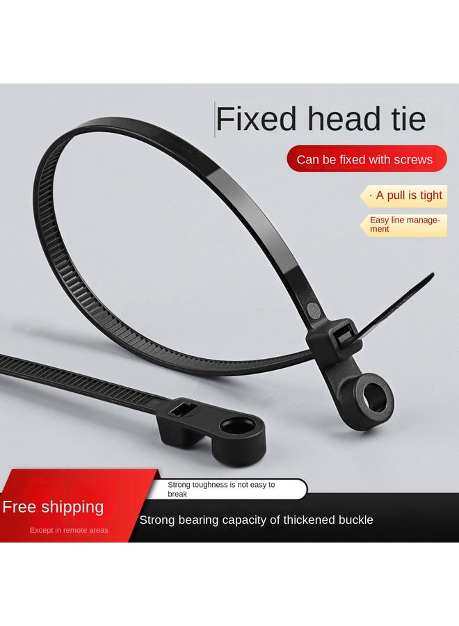 Bluejw Factory Wholesale Fixed Head Nylon Cable Tie 5*200 Screw Hole Round Hole Self-locking Plastic Buckle Strapping Strap - Image 2