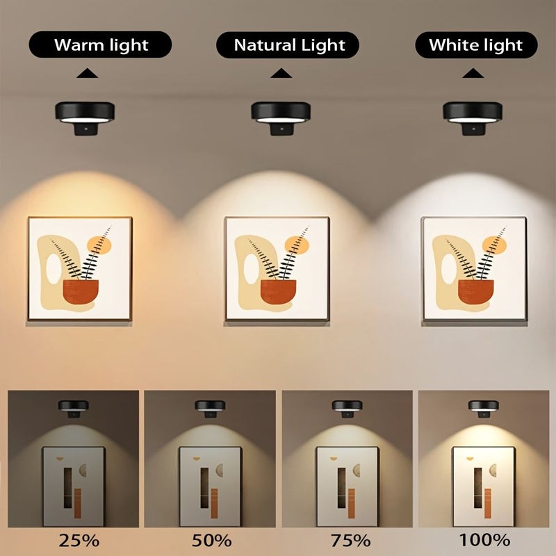 White Shell Remote Controlled 5 LED Battery Powered Wall Sconce Lamp With Timer Magnet Dimmable Decorative Spotlight For Kitchen Cabinet - Image 3