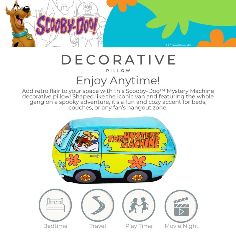 Franco Scooby Doo Mystery Machine Van Decorative Pillow  13.3 in x 7.8 in  Super Soft Plush  (Officially Licensed Product) by Franco Collectibles - Image 3