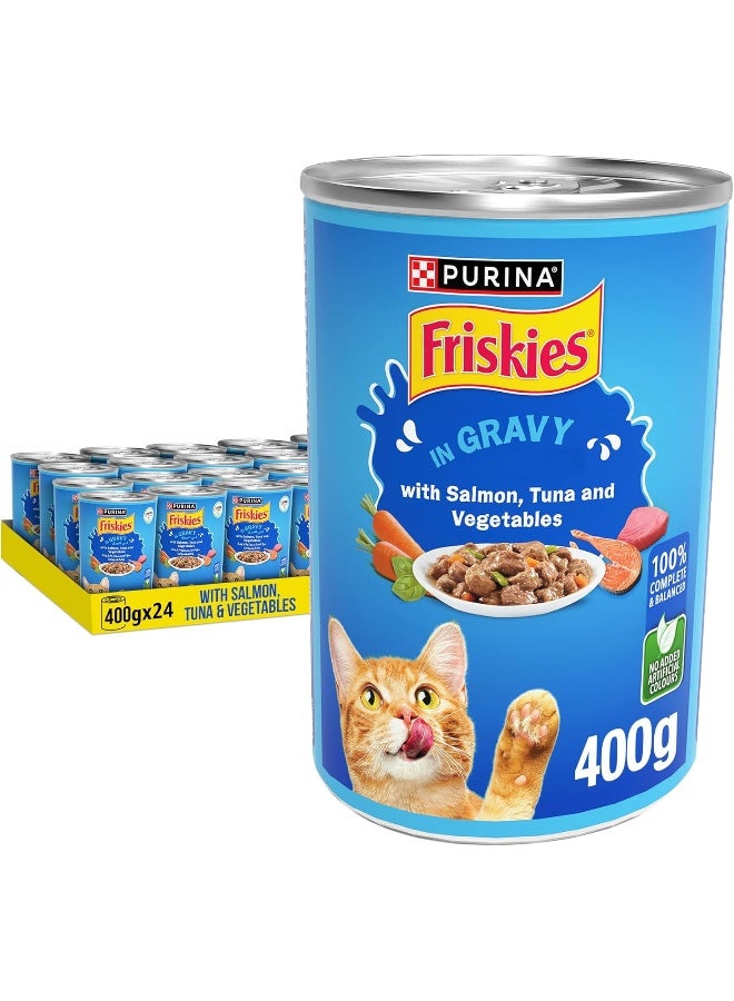 Friskies بوريانا فريسكيز سمك السلمون والتونة والخضروات (400 جرام، عبوة من 24) - Image 1