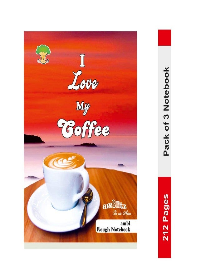 amblitz Rough Notebook | 212 Pages | Pack of 3 Notebooks | A4 Size | Single Line | Cheap Notebook - Image 1