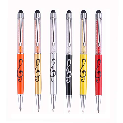 KingPoint Stylus Pen Crystal Ballpoint Pens Capacitive Diamond Writing Pens Music Note Ball Point Fit All Touch Screens Device (Stylus Ballpoint) - Image 1