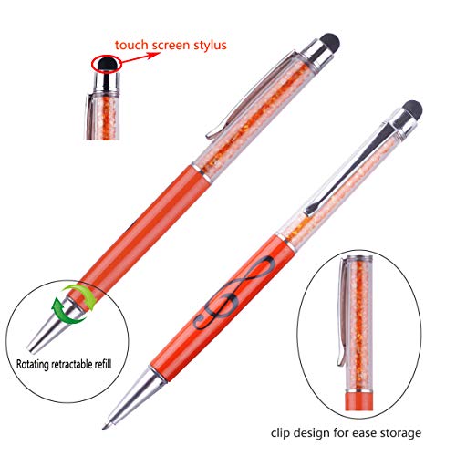 KingPoint Stylus Pen Crystal Ballpoint Pens Capacitive Diamond Writing Pens Music Note Ball Point Fit All Touch Screens Device (Stylus Ballpoint) - Image 3