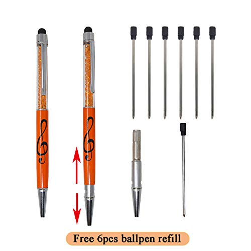 KingPoint Stylus Pen Crystal Ballpoint Pens Capacitive Diamond Writing Pens Music Note Ball Point Fit All Touch Screens Device (Stylus Ballpoint) - Image 2