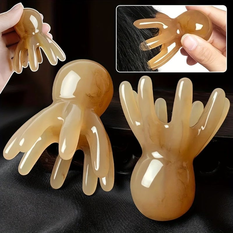 2 Pcs KOLL LINK Handheld Octopus Massager Comb Scalp Massage Tool Flexible 8 Arm Design Durable Plastic 2 56x1 97in For Stress Relaxation Unique Shape Smooth Surface - Image 2