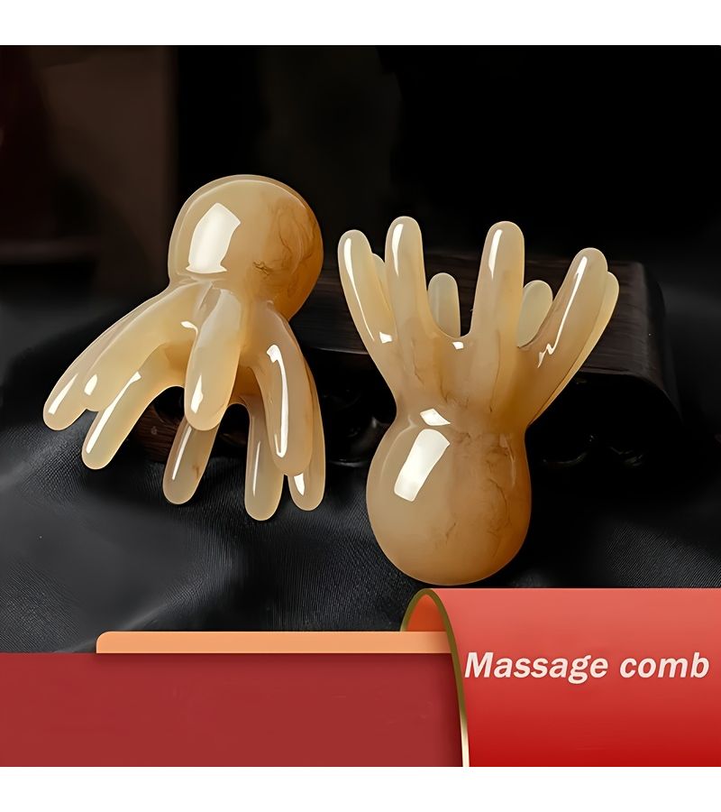 2 Pcs KOLL LINK Handheld Octopus Massager Comb Scalp Massage Tool Flexible 8 Arm Design Durable Plastic 2 56x1 97in For Stress Relaxation Unique Shape Smooth Surface - Image 1
