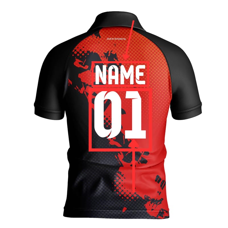 Dika Sports تي شيرت كرة القدم المخصص قميص كريكيت أنيق قميص فريق الهند مطبوع للرجال بأكمام نصفية | 2 سنة إلى 5XL - Image 3