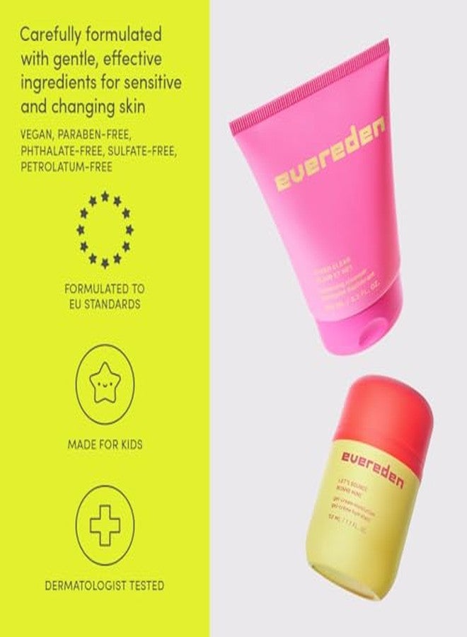 Evereden Let's Bounce Teen Face Moisturizer & Steer Clear Balancing Jelly Cleanser Pre Teen Face Wash Bundle: Clean & Vegan Skincare with Triple Green Tea Complex - Non-Drying & Non-Greasy - Image 5