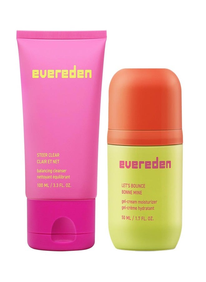 Evereden Let's Bounce Teen Face Moisturizer & Steer Clear Balancing Jelly Cleanser Pre Teen Face Wash Bundle: Clean & Vegan Skincare with Triple Green Tea Complex - Non-Drying & Non-Greasy - Image 1