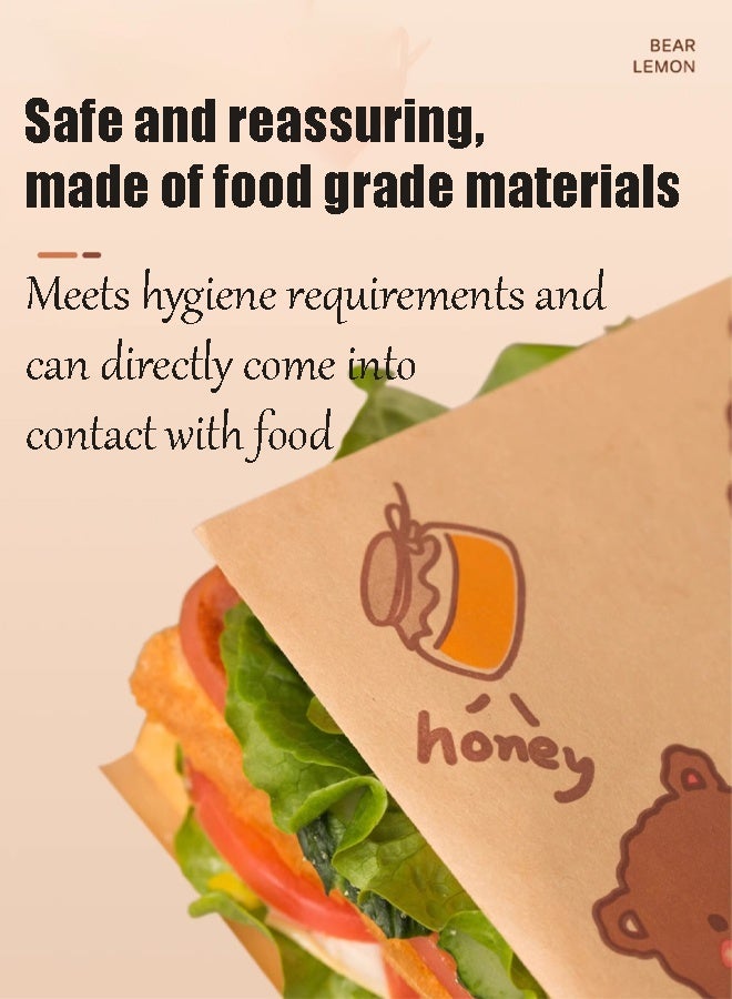 CMGTYYD 150 Pcs Kraft Paper Sandwich Bags, 5.51x5.51" Flat Wrap Sheets - Recyclable & Eco-Friendly Kitchen Wrappers for Lunch, Burgers, Snacks, Cookies, Bread & More - Image 5