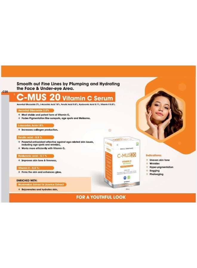 Nemus C MUS 20 Vitamin Serum with High Potency & Antioxidant Property - Image 2
