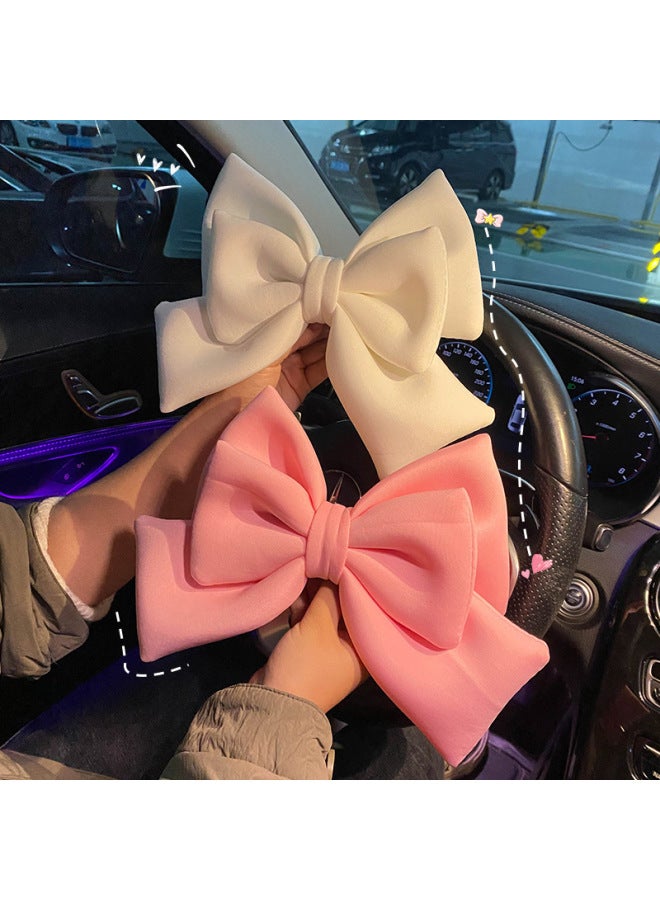 Internet-famous Car Rear Pendant Large Bow Car Ornaments Trunk Motorcycle Electric Car Motorcycle Decoration-Colour:Rose Red High-quality Fabric/wrinkle-free-Proportion:Standard  - Image 4