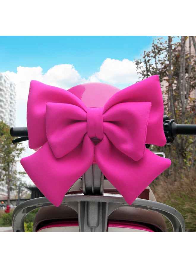 Internet-famous Car Rear Pendant Large Bow Car Ornaments Trunk Motorcycle Electric Car Motorcycle Decoration-Colour:Rose Red High-quality Fabric/wrinkle-free-Proportion:Standard  - Image 1