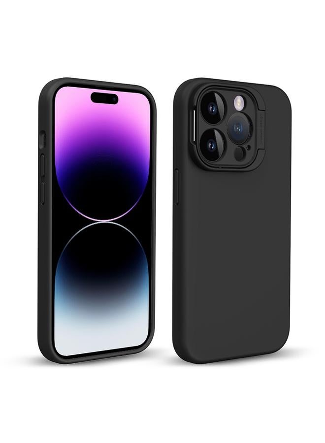 اس-توب جراب لهاتف iPhone 14 Pro مع حامل عدسة من السيليكون السائل، جراب هاتف MagSafe - Image 1