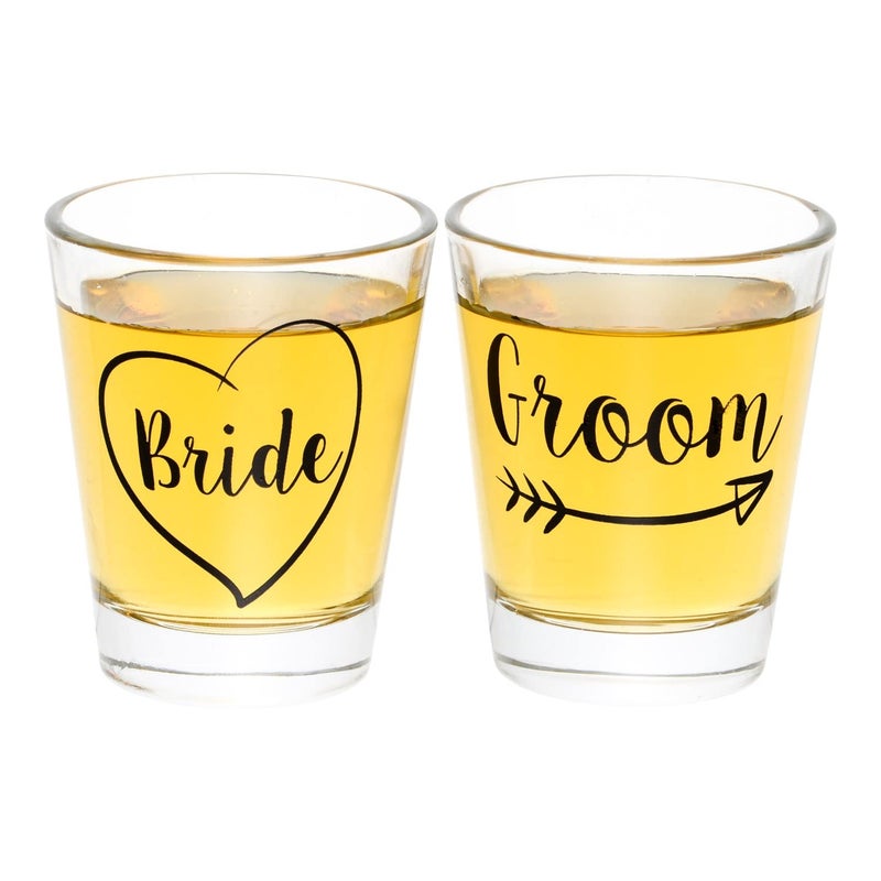 The Plympton Company Bride and Groom Shot Glass Set