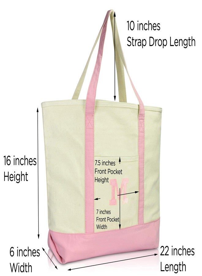 داليكس حقيبة داليكس توت مزينة بحروف أولية شخصية، لون وردي، بسحاب علوي، حرف M بارز - Image 3