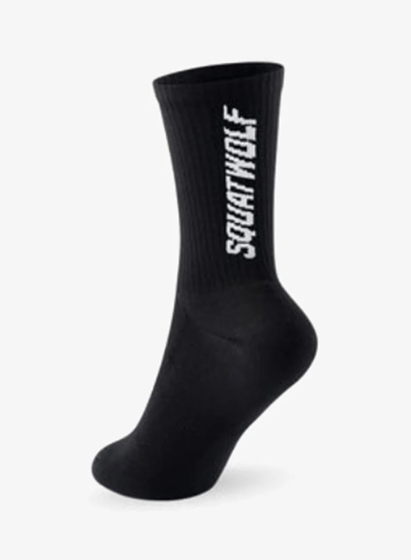 Squatwolf BLACK 3 Pack Wordmark Crew Socks  | Best Price UAE