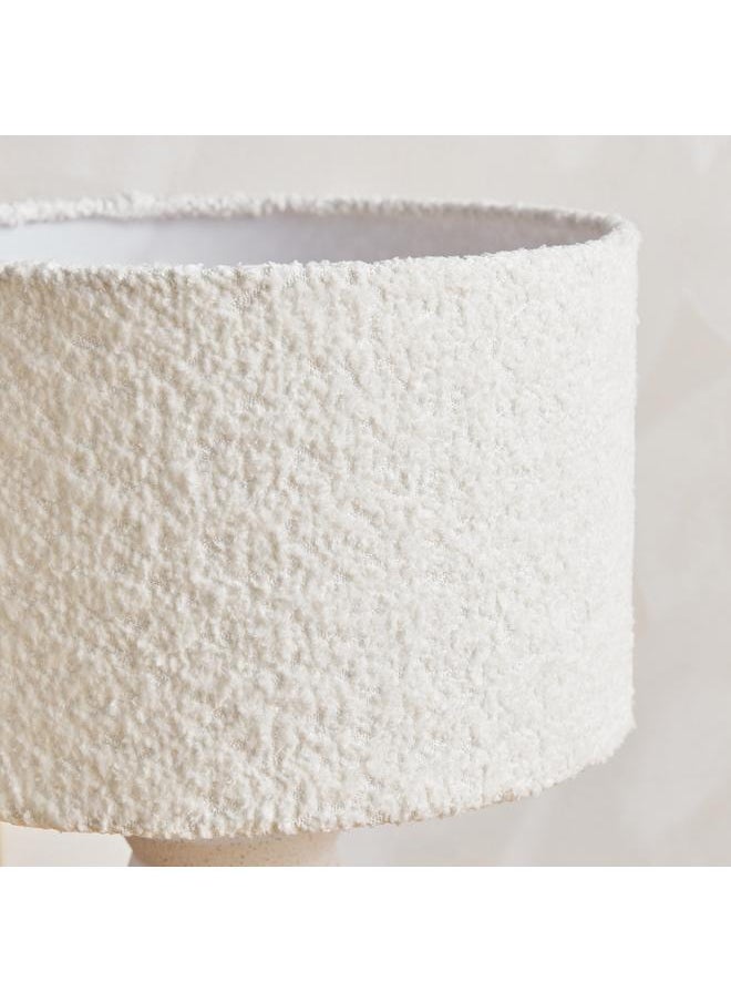 Ceramic Table Lamp With Berber Fleece Shade 47.5 Cm