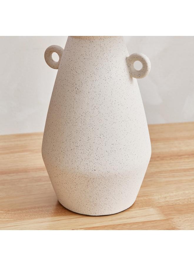 Ceramic Table Lamp With Berber Fleece Shade 47.5 Cm