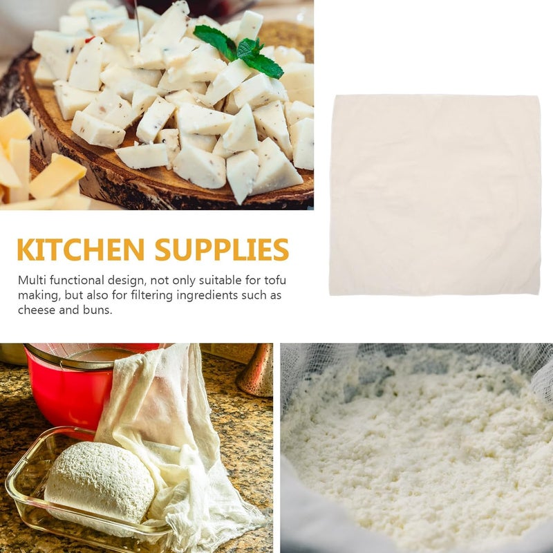 Abaodam Reusable Cheesecloth for Cooking and Tofu Straining, Double-layer 90x90cm Cotton Fabric Food Strainer, Unbleached Kitchen Cloth for Yogurt and Nut Milk Filtering - Image 3